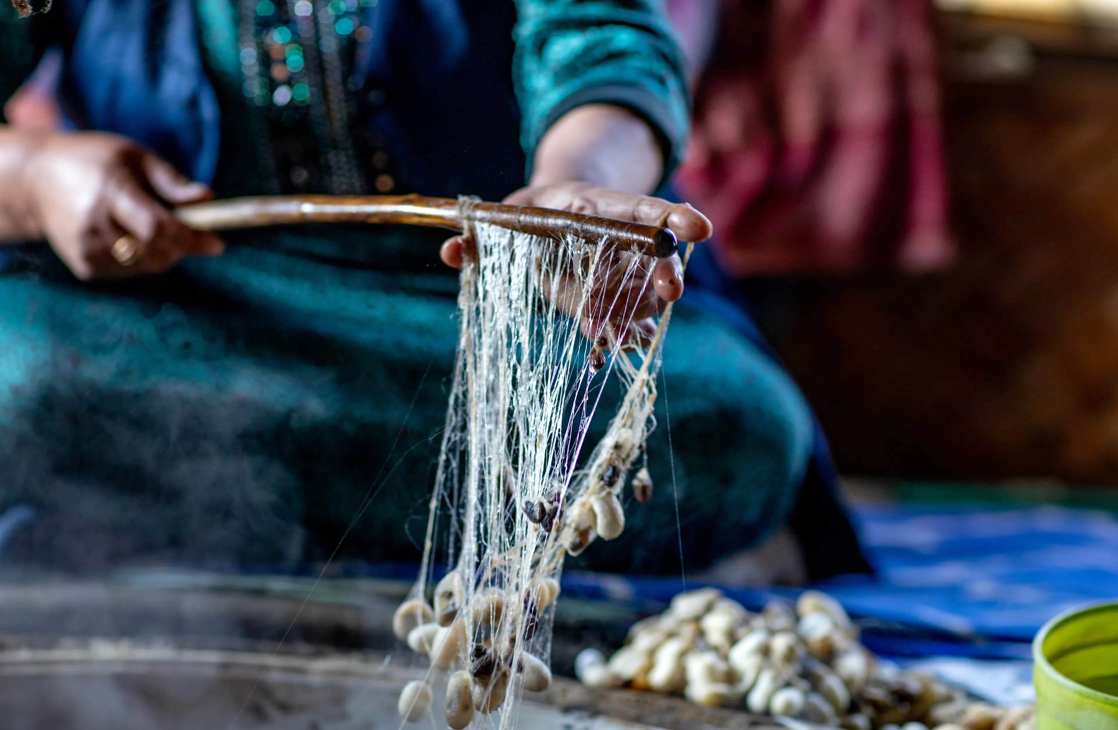 Traditional Silk Making: From Silkworm Cocoons to Margilan Atlas